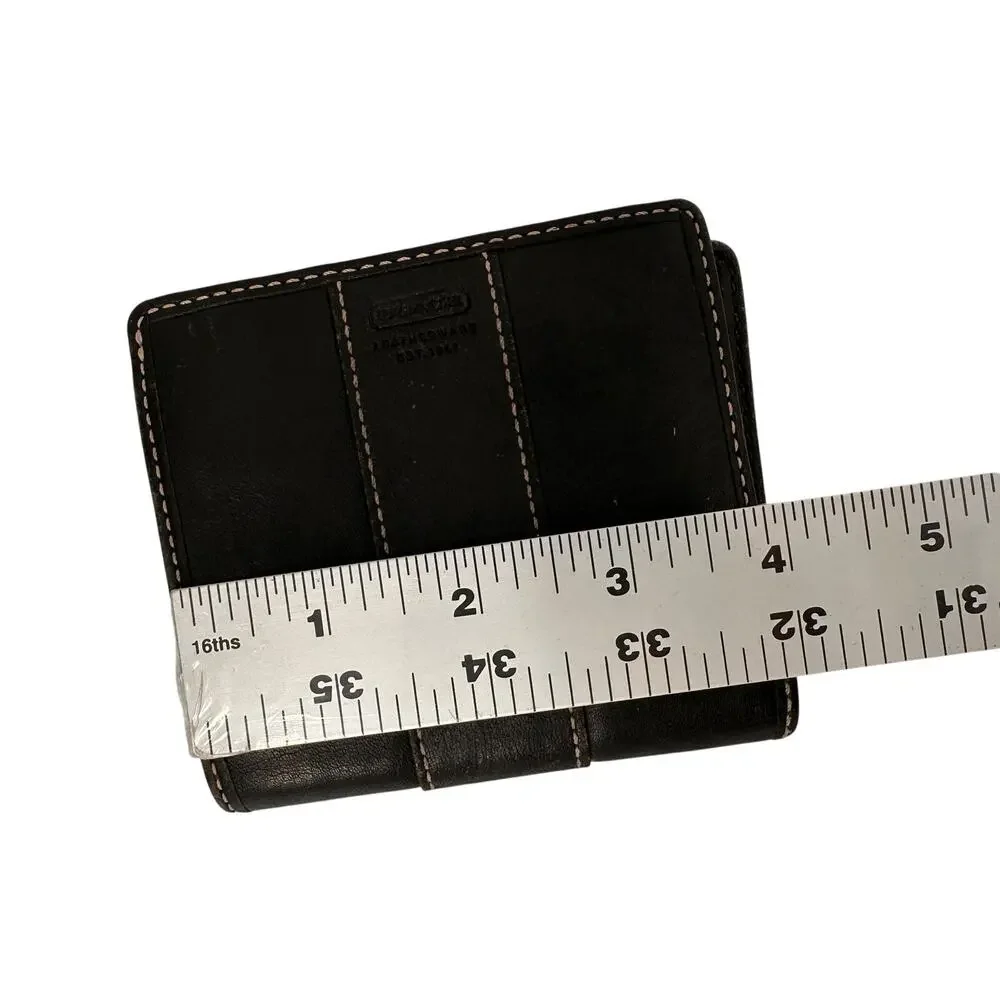 Coach Vintage Black Leather Small Bi-Fold Coin Wallet Rare